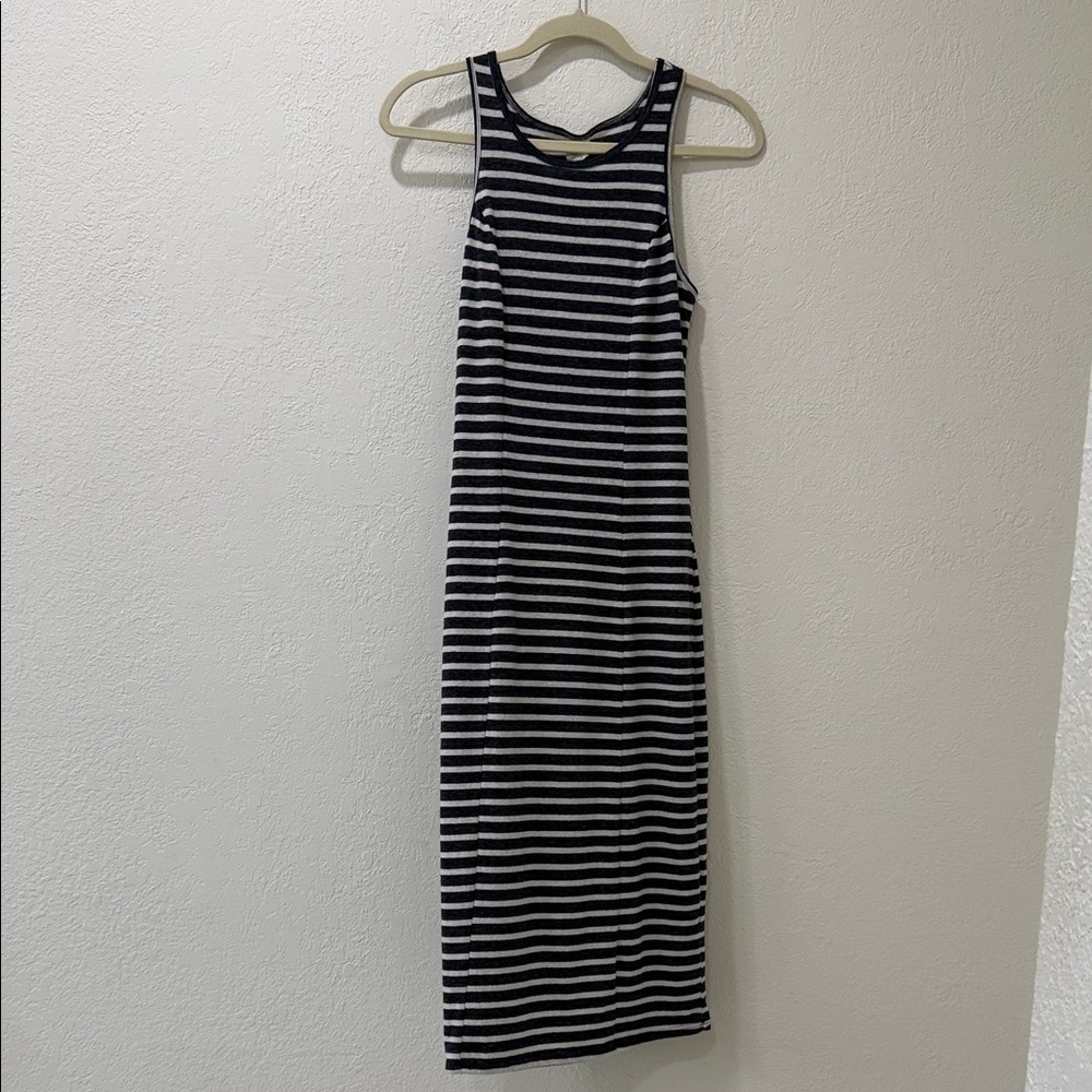 Roxy Black and White Striped Midi Dress
